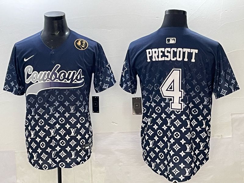 Men 2025 Nike Dallas Cowboys #4 Prescott Drak Blue Limited NFL Jersey 05